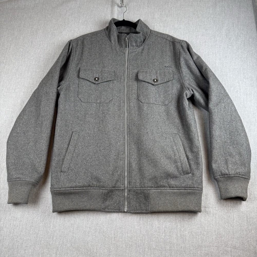O'Neill Gray Wool Blend Bomber Jacket Men's Large - Picture 9 of 16